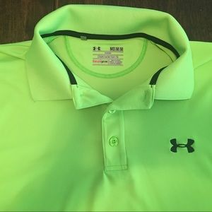 lime green under armour polo